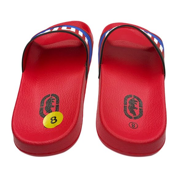 NWT ECKO UNLTD. AUTHENTIC MEN'S 3D LOGO RED SLIP ON SLIDES SANDALS SIZE 13 - Picture 3 of 6